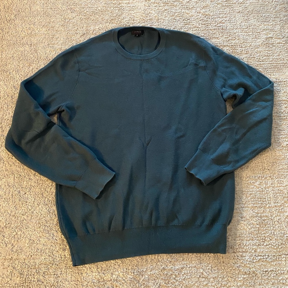 Jcrew Long-sleeve textured dark green Sweater Size Small